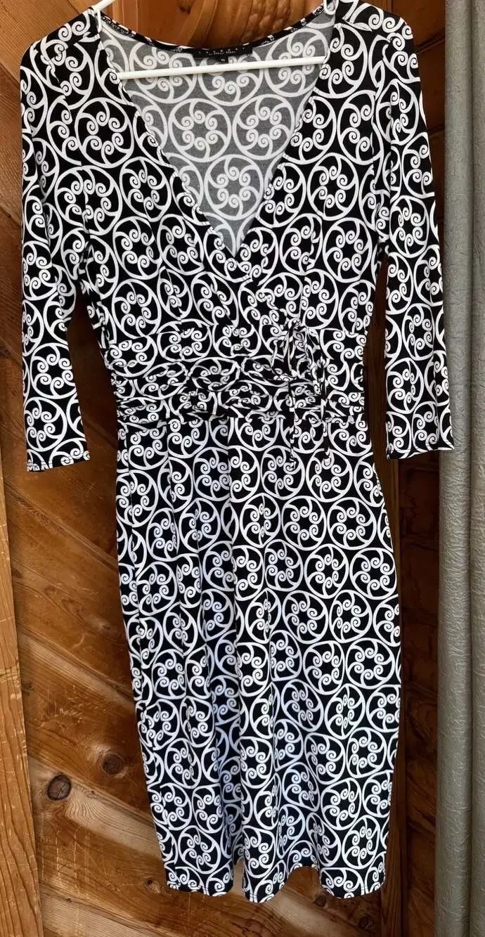 blue pattern dress Navy/Green Floral Dress Small main image 1